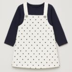 Ensemble robe salopette à pois et t-shirt manches longues fille - Image 2