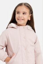 Veste imperméable à capuche fille Red Tag – Rose poudré - Image 2