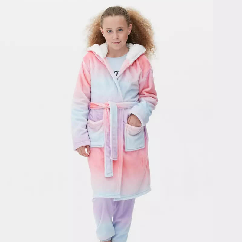 O1CN01SUMjbL1nkDWbizlnW_!!1768675127 Peignoir fille Primark à capuche multicolore pastel – du 6 ans au 14 ans - Image 1