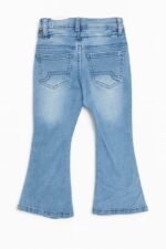 Pantalon jean fille évasé – Bleu foncé et bleu clair - Image 4