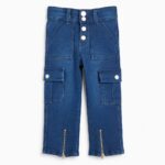 Pantalon jean fille style Samurai – 2 coloris