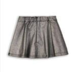 Jupe argentée fille – Coupe évasée et tissu métallisé