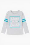 T-shirt fille manches longues gris imprimé "Bring on the Sparkle"