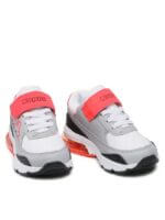 Baskets garçon Kappa à scratch – Blanc, gris et orange - Image 5