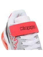 Baskets garçon Kappa à scratch – Blanc, gris et orange - Image 6