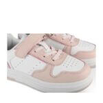 Baskets fille basses à scratch – Rose et blanc - Image 4