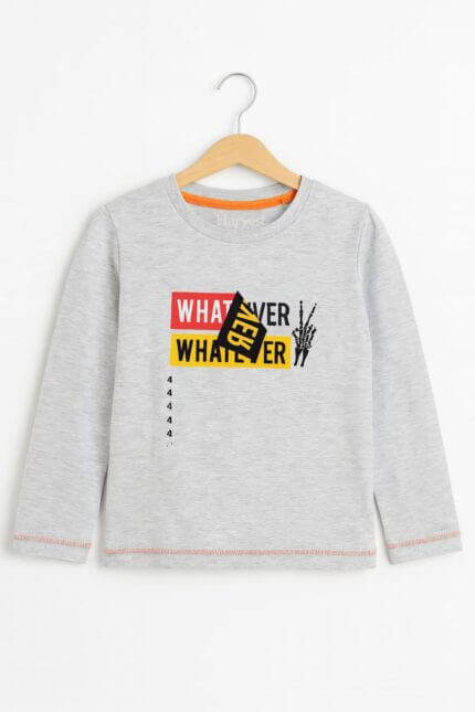 T-shirt garçon manches longues 1-16 ans – Disponible en 5 couleurs