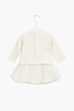 Robe bébé fille crème à motif souris avec jupe en tulle - Image 3