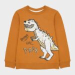 Sweatshirt garçon T-Rex – Sequins réversibles orange