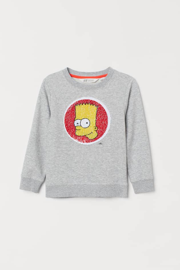 IMG-20250912-WA0026 Sweatshirt garçon Bart Simpson – Sequins réversibles gris - Image 1