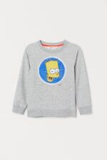 Sweatshirt garçon Bart Simpson – Sequins réversibles gris - Image 2