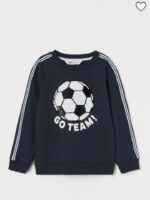 Sweatshirt garçon Go Team – Sequins réversibles football et basketball