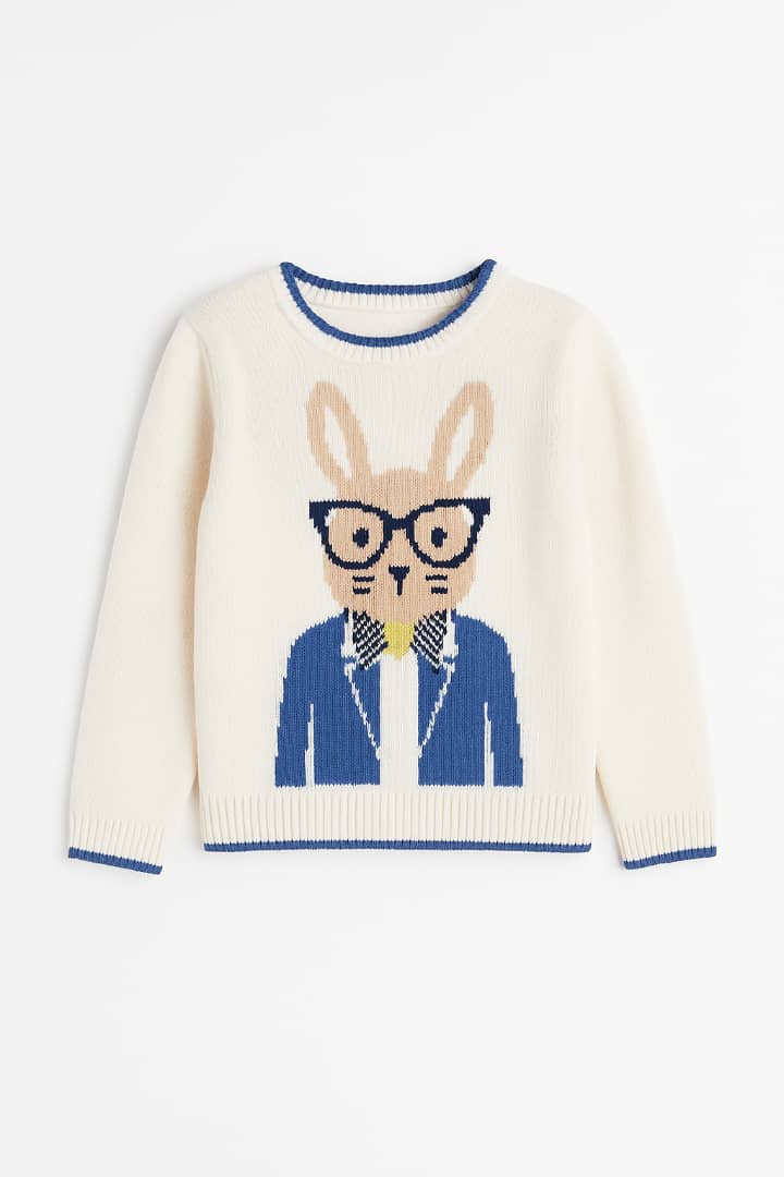 IMG-20250914-WA0028 Pull garçon motif lapin en maille - Image 1