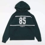 Sweat à capuche femme “85 Track & Field” – Vert foncé & rose poudré