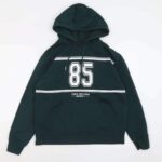 Sweat à capuche femme “85 Track & Field” – Vert foncé & rose poudré