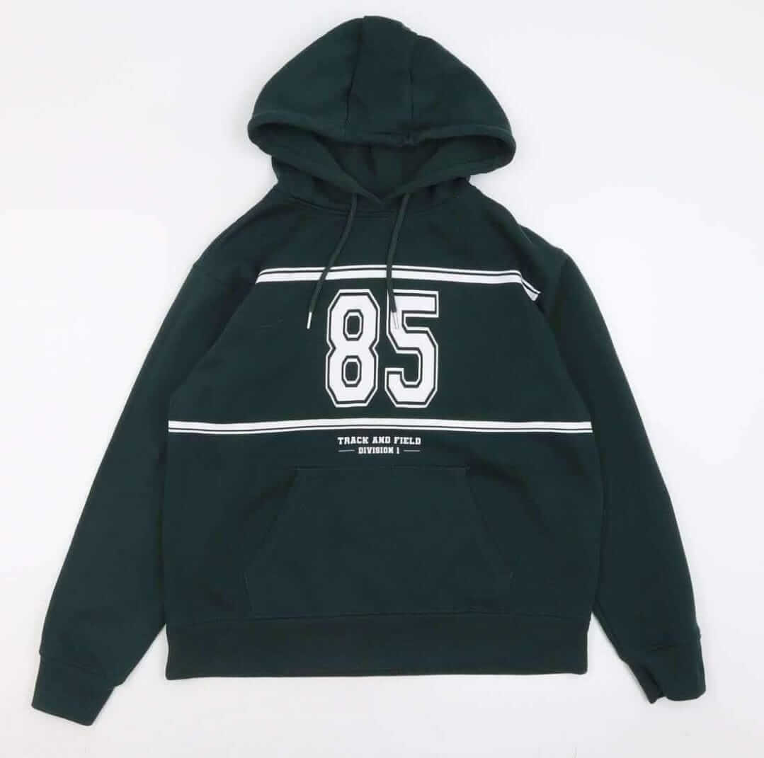 IMG-20251024-WA0035 Sweat à capuche femme “85 Track & Field” – Vert foncé & rose poudré - Image 1