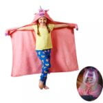 Plaid à Capuche Enfant Animal LED – Licorne Rose / Dinosaure Vert - Image 3