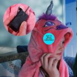 Plaid à Capuche Enfant Animal LED – Licorne Rose / Dinosaure Vert - Image 7