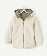 Veste fille TAPE À L’ŒIL double face – Fourrure & kaki - Image 2