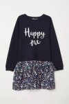 Robe sweat fille « Happy Me » à jupe fleurie – H&M