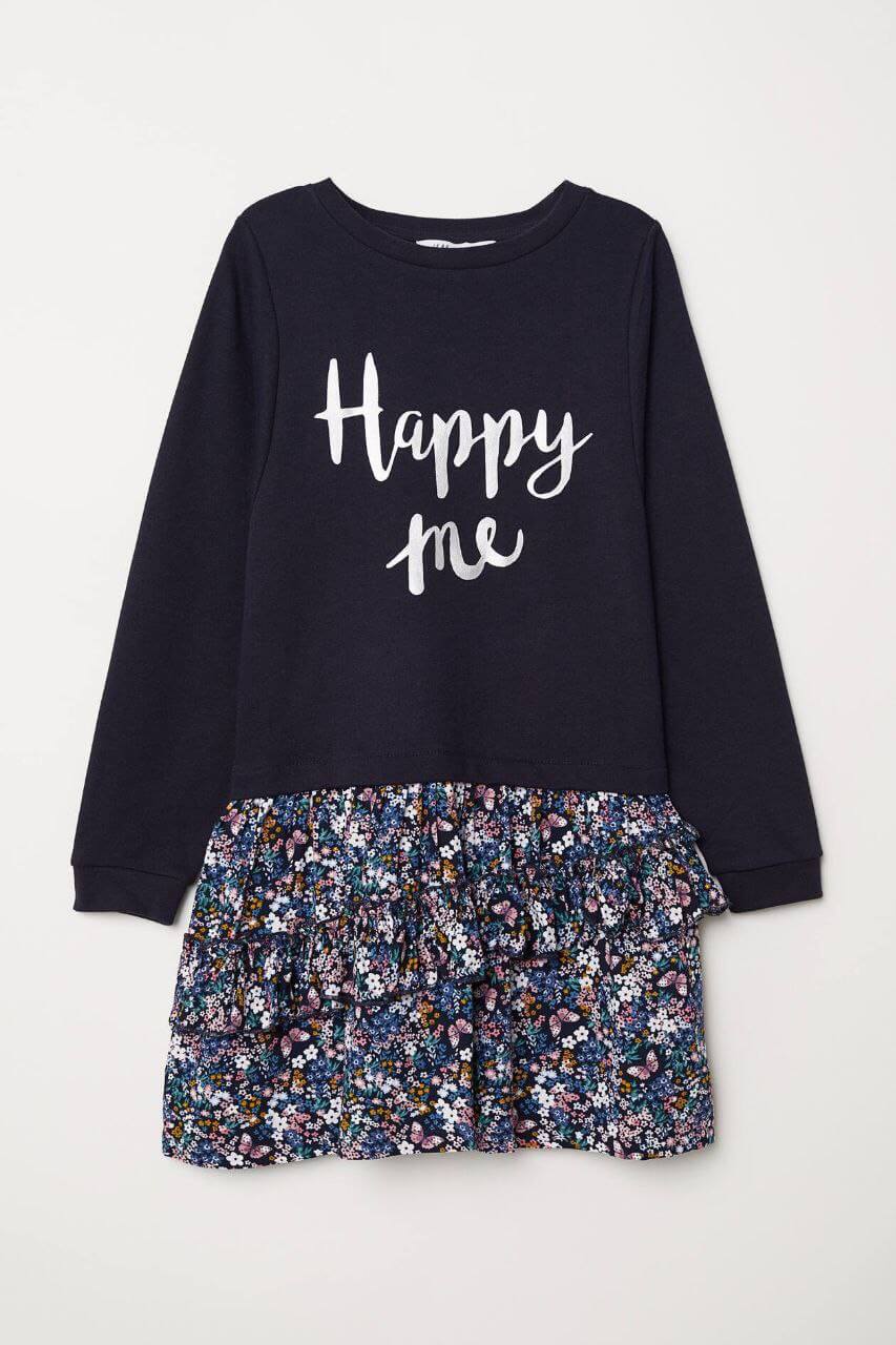 IMAGE 2025-11-26 18:07:49 Robe sweat fille « Happy Me » à jupe fleurie – H&M - Image 1