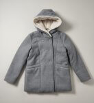 Manteau fille chaud gris doublure sherpa