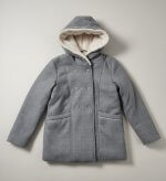 Manteau fille chaud gris doublure sherpa