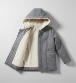 Manteau fille chaud gris doublure sherpa - Image 2