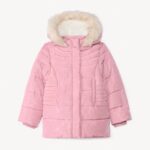Manteau fille rose Orchestra avec capuche en fausse fourrure