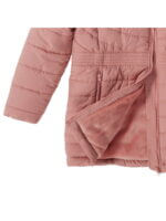 Manteau fille rose avec capuche – Doublure chaude – 5 à 14 ans - Image 3