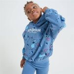 Sweat à capuche fille Lilo & Stitch bleu imprimé – Confort & style - Image 2