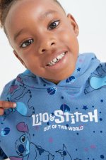 Sweat à capuche fille Lilo & Stitch bleu imprimé – Confort & style - Image 6
