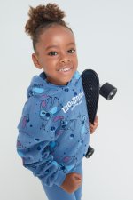 Sweat à capuche fille Lilo & Stitch bleu imprimé – Confort & style - Image 4