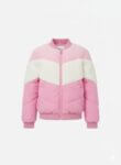 Veste bomber fille chaude avec bande sherpa – Rose & Bleu – 1 à 14 ans