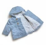 Manteau bébé unisexe en velours côtelé – Bleu ciel – 0 à 6 mois - Image 2