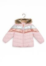 Doudoune fille hiver rose avec capuche fourrure – 6 à 14 ans