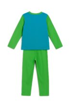 Pyjama garçon vert et bleu avec imprimé Minecraft – Ensemble manches longues en coton - Image 2