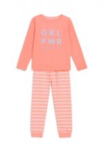 Pyjama fille Primark à manches longues – deux couleurs (rose et vert menthe)