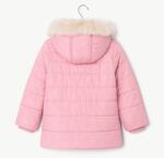 Manteau fille rose Orchestra avec capuche en fausse fourrure - Image 2