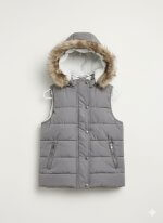 Gilet sans manches doublé fourrure pour fille