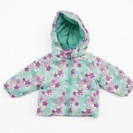 Doudoune fille imprimée étoiles – Vert & Violet