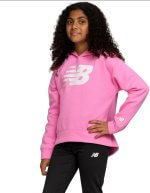 Sweat à capuche fille New Balance – Rose (5 à 12 ans) - Image 2