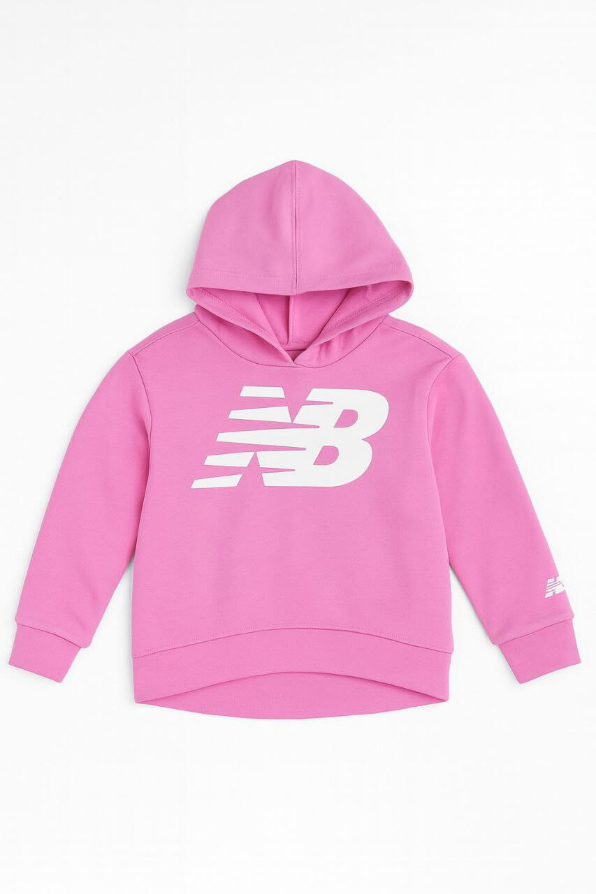 photo_2025-12-01_23-12-06 Sweat à capuche fille New Balance – Rose (5 à 12 ans) - Image 1
