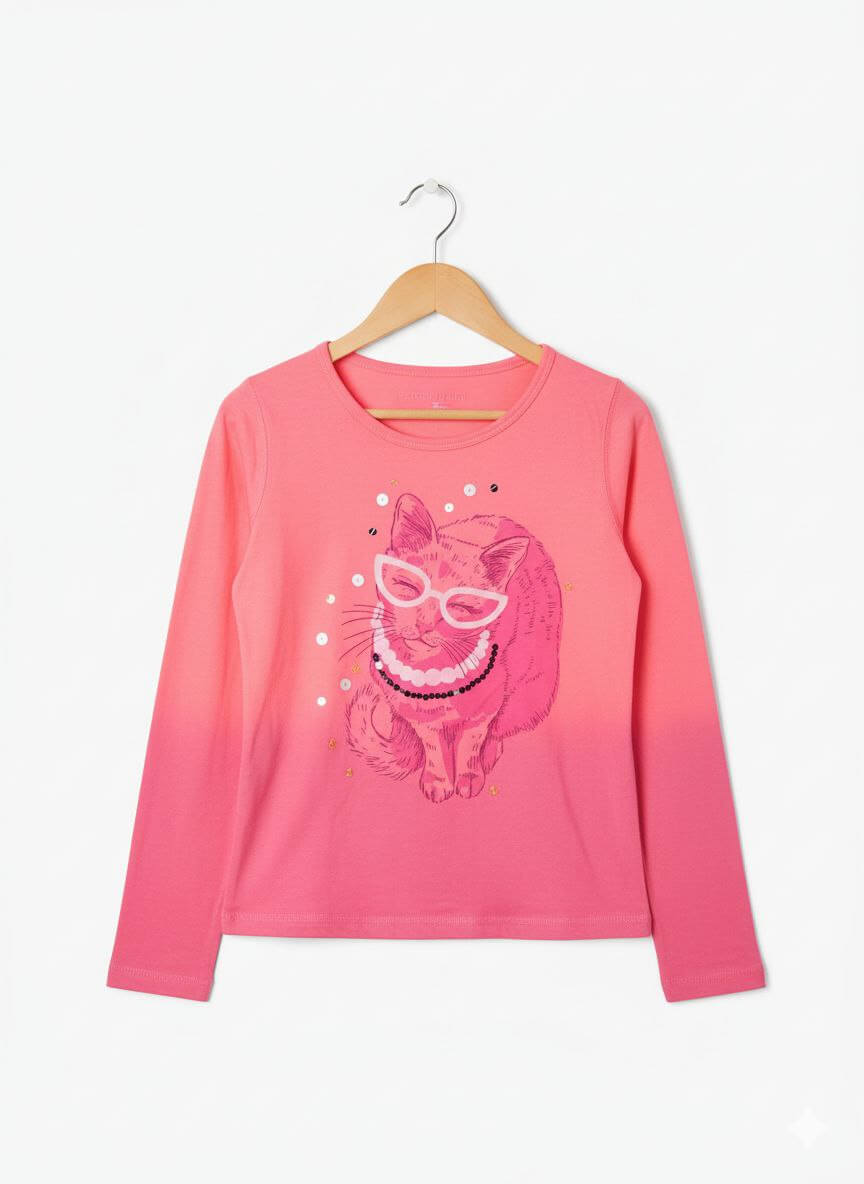 photo_2025-12-08_13-38-19 T-shirt manches longues imprimé pour fille - Image 1