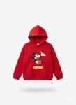 Sweat à capuche rouge imprimé Mickey