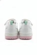 Baskets fille blanches à scratch avec détails pastel - Image 4