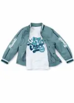 Pack garçon veste varsity + t-shirt imprimé « Let’s Dance » (8–14 ans) - Image 2