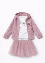 Ensemble fille 3 pièces élégante – T-shirt, veste et jupe en tulle (1–8 ans) - Image 2