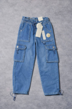 Pantalon cargo en jean fille Lisa et Rosa - Image 2