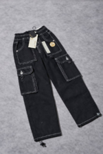 Pantalon cargo en jean fille Lisa et Rosa - Image 4